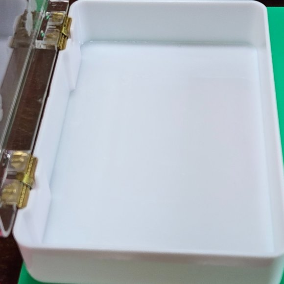 vintage Gloria Vanderbilt hinged embossed plastic vanity box! - Picture 5 of 8